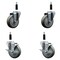 Service Caster 4'' Gray Poly Wheel Swivel 7/8'' Expanding Stem Caster Set 2 Brakes, 4PK SCC-EX20S414-PPUB-2-TLB-2-78 - alternate 1